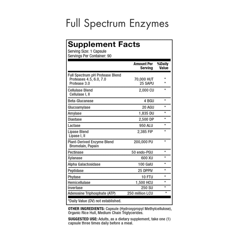 [Australia] - Dr. Mercola, Full Spectrum Enzymes Dietary Supplement, 30 Servings (90 Capsules), Digestive Support, Non GMO, Soy Free, Gluten Free 