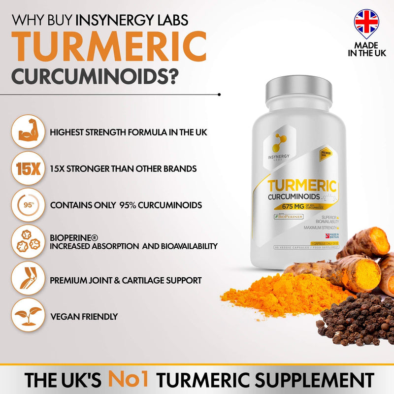 [Australia] - Ultra Premium Pure Turmeric Extract Capsules | Highest Strength in The UK | Pure Turmeric Curcumin Capsules and Black Pepper (Bioperine) | 3 Month Supply Vegan Capsules 