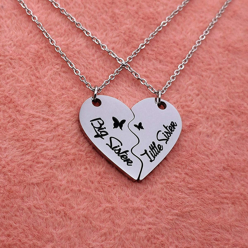 [Australia] - HOFOYA Sisters Necklace Set for 2 3,Big Sis mid Sis Lil Sis Gifts Moon Charms & Pendants Necklace Jewelry Gift for Big Middle Little Sisters Friendship Gifts,Best Friends Forever. 2-big-little sisters 