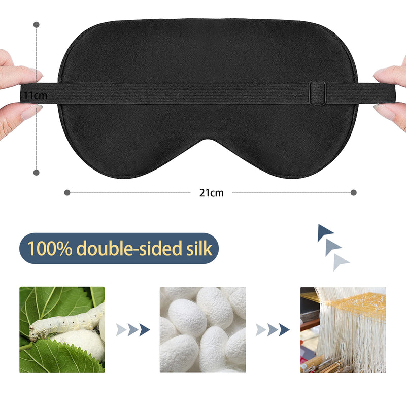 [Australia] - 100% Silk Sleep mask with Adjustable Strap,Comfortable and Super Soft Eye mask Ultimate Sleeping aid,blindford Silver Stars Silverstar 