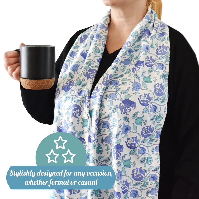 [Australia] - Celley 3 Pack Adult Bib Dining Scarf For Women, Washable Microsuede Material Fashionable Food Clothing Protectors 