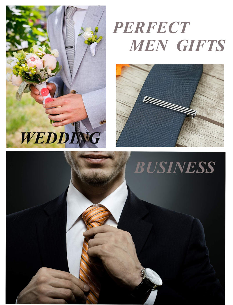 [Australia] - Hanpabum 8pcs Tie Bar Clips for Men Tie Clip Set for Regular Ties Mens Wedding Business Jewelry with Gift Box A:8pcs Tie clips 
