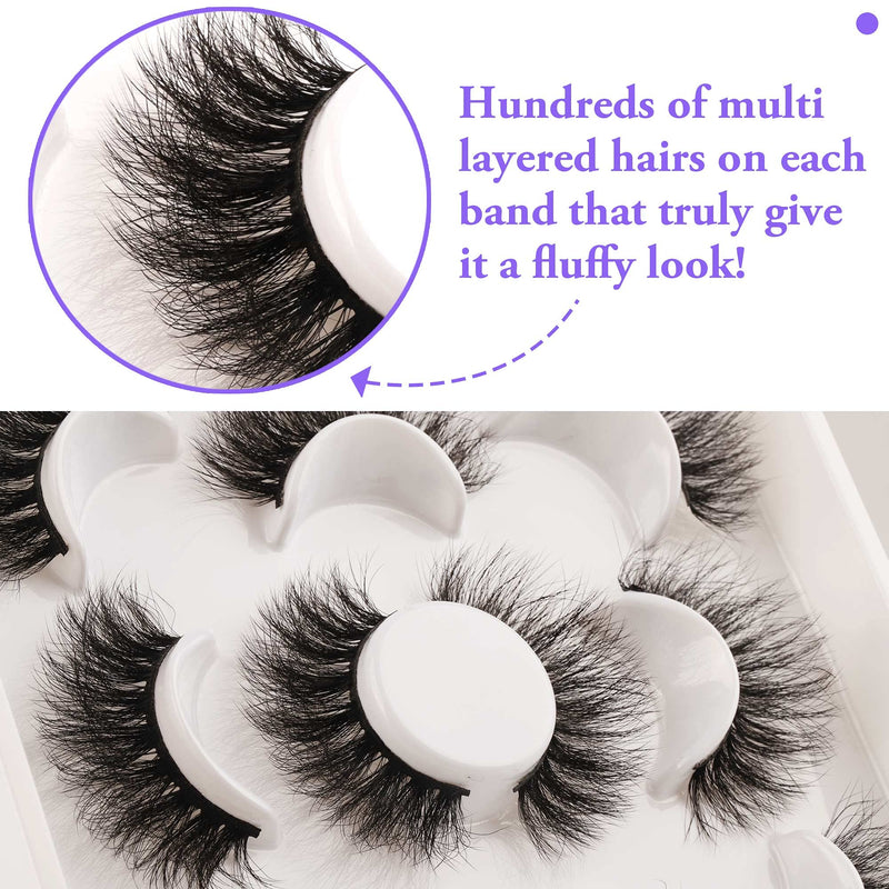 [Australia] - JIMIRE False Eyelashes Fluttery Faux Mink Lashes Pack Fluffy Crisscross Volume Lashes for Baby-doll Look 