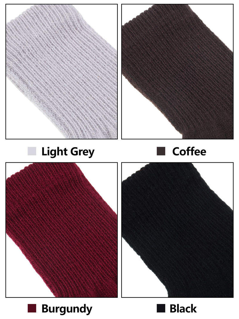 [Australia] - Unisex Half Finger Gloves Winter Stretchy Knit Fingerless Typing Gloves Black, Red, Light Grey, Coffee 4 