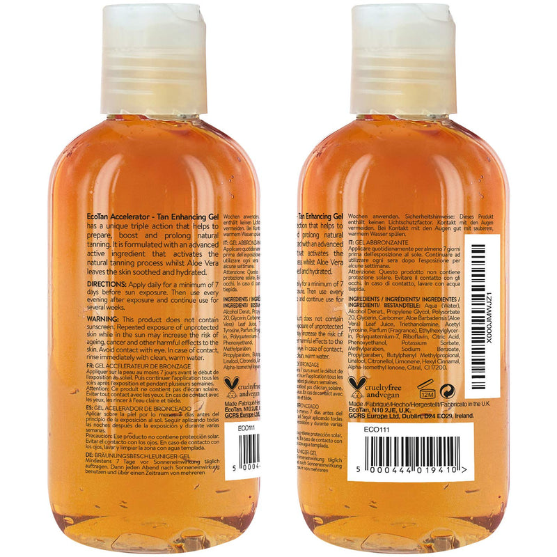 [Australia] - EcoTan Accelerator Face and Body Tanning Gel, Optimises Natural Tan, For Outdoor and Indoor Tanning, Can Be Used With Sunbeds 200ml 200 ml (Pack of 1) 