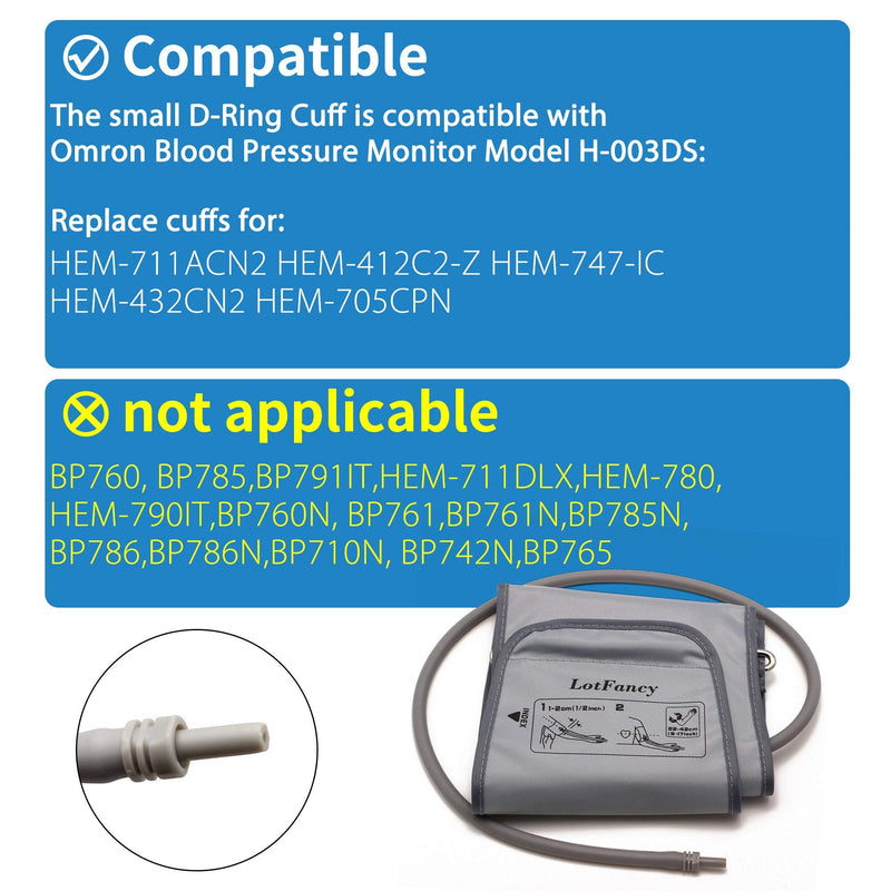 [Australia] - Small Cuff Replacement (7"-9") for H-003DS Omron Upper Arm Blood Pressure Monitor HEM-711ACN2 HEM-412C2-Z HEM-747-IC HEM-432CN2 HEM-705CPN, D-Ring Included 