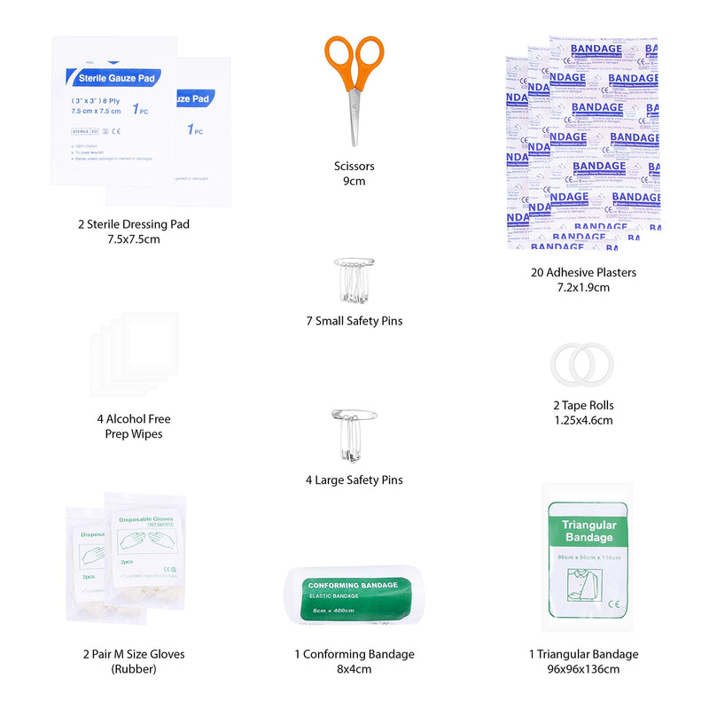 [Australia] - Milestone Camping 96940 Emergency First Aid Kit / Compact and Portable Home or Travel Kit / Ideal for Camping, Family Days Out and More 