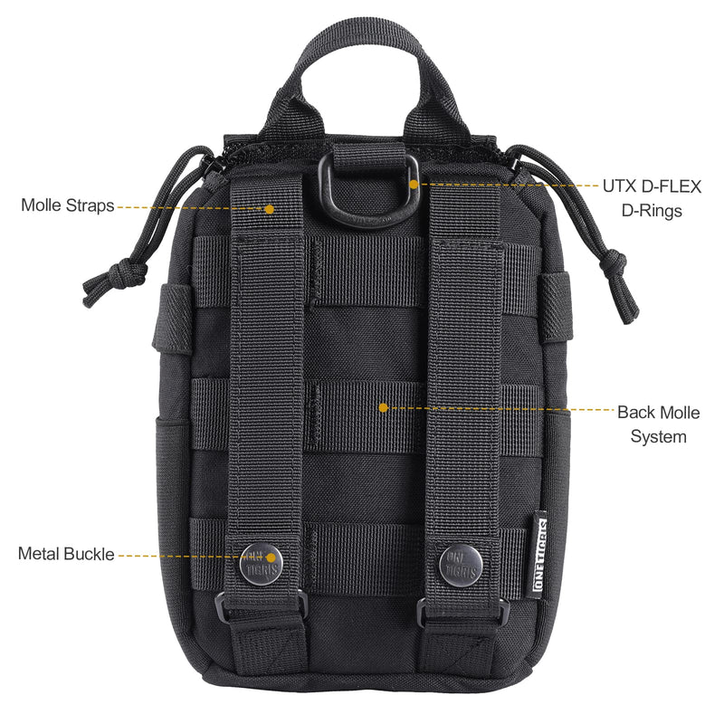 [Australia] - OneTigris Molle First Aid Medical Bag Tactical Rip-Away Medical Pouch EMT Emergency Survival Responder Bag Black 