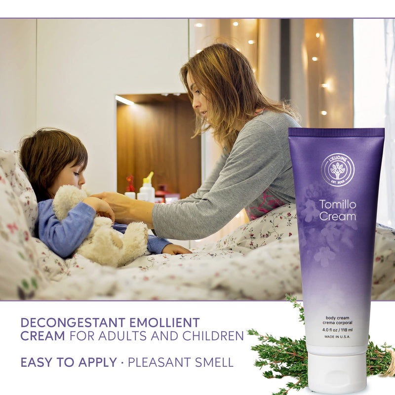 [Australia] - L’EUDINE Thyme Body Cream – 4fl oz Tomillo Massage Cream – Soothing Respiratory Tract and Airways – Decongestant Emollient Cream for Kids and Adults – Great for Cold Season 