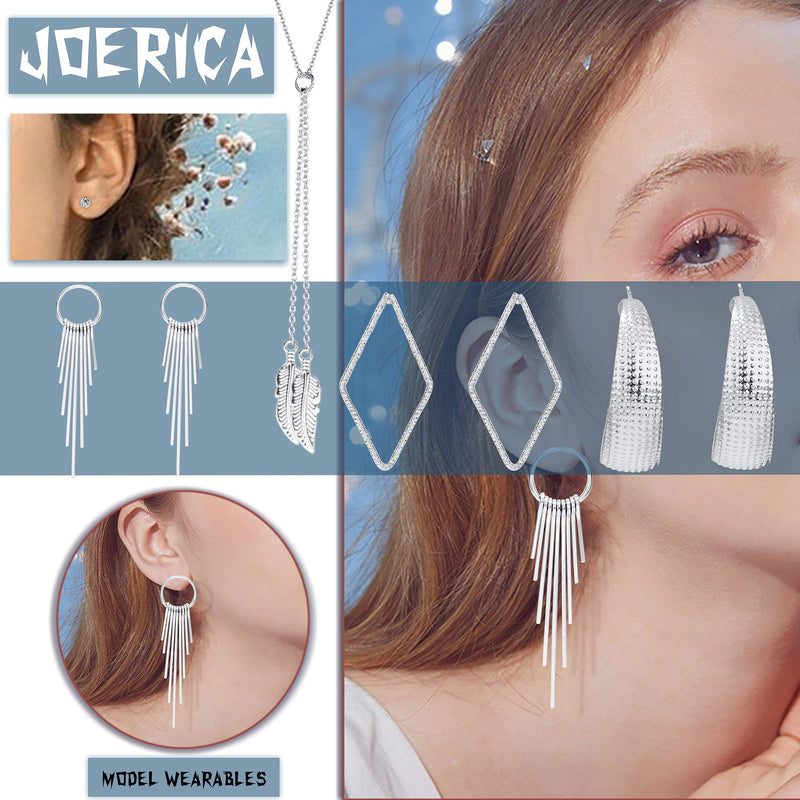 [Australia] - JOERICA Necklace and Earring Jewelry Set with 27 Pairs Ball Dangle Hoop Stud Earrings and 5 PCS Layered Necklaces for Women Fashion Jewelry and Valentine Birthday Party Gift A: Silve Tone 