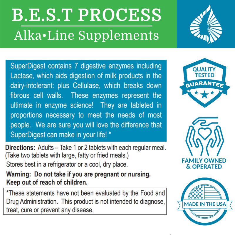 [Australia] - SuperDigest — Morter HealthSystem Best Process Alkaline — Multi-Enzyme Digestive Support — Digestive Enzymes with Alfalfa, Papain & Bromelain (Vegetarian Friendly) 1 