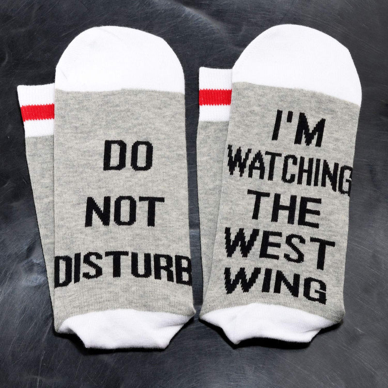 [Australia] - PYOUL 1 Pair West Wing Inspired Gift Do No Disturb I’m Watching The West Wing Socks West Wing Watching Socks Gift Watching the West Wing -1 Pair 