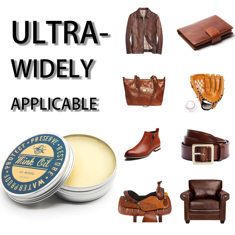 [Australia] - Mink Oil for Leather Boots,SALTY FISH Leather Care Conditioner and Cleaner 3.52oz-Waterproof Soften and Restore Shoes,Saddles,Jackets,Purses,Gloves and Vinyl 