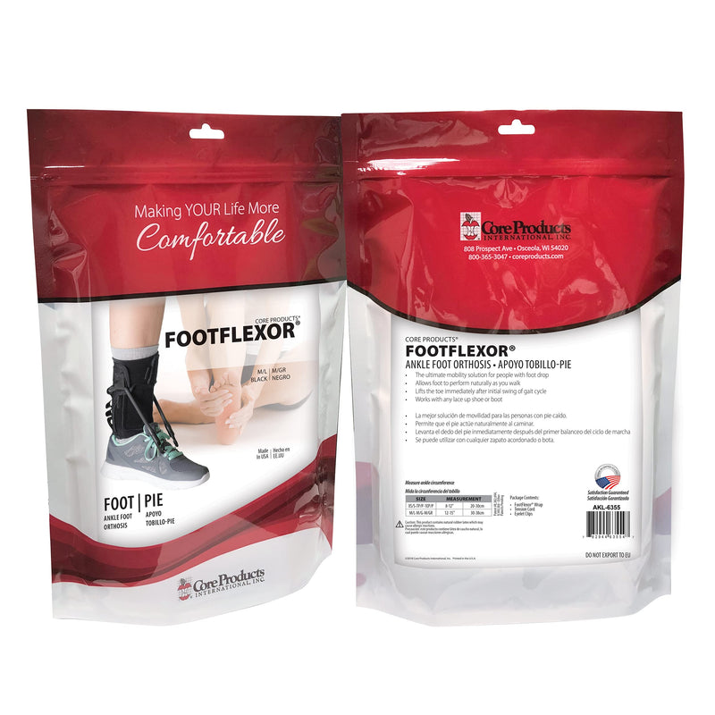 [Australia] - Core Products FootFlexor AFO Foot Drop Brace - Universal Medium/X-Large (Pack of 1) 
