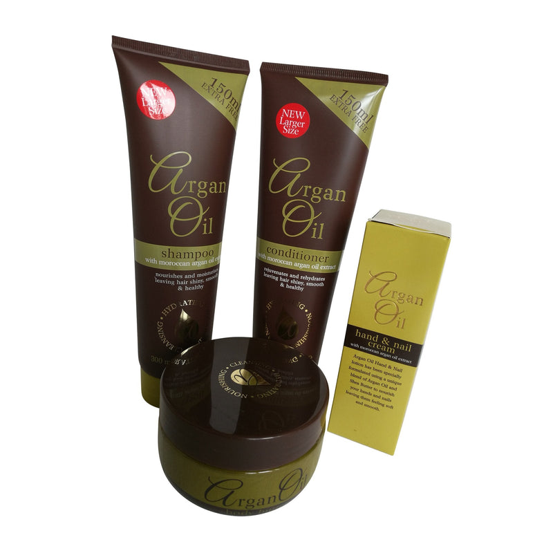 [Australia] - Morroccan Argan Oil 4 Pack Beauty Gift Set Moisturising Body Butter Hair Shampoo Conditioner and Hand and Nail Cream Easter 2018 Bath Set 