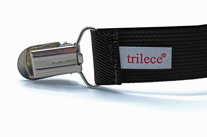 [Australia] - Trilece Suspenders for Men Adjustable 1 Inch Wide Y Back Style Strong Clips Solid Colors Y Style - Black 