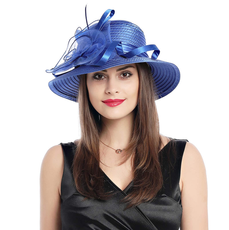 [Australia] - Prefe Women's Organza Church Kentucky Derby Fascinator Bridal Tea Party Wedding Hat Dark Blue 