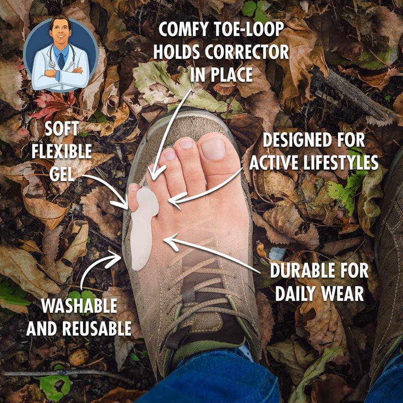 [Australia] - Dr. Frederick's Original Tailor's Bunion Shield Spacers - Soft Gel Bunionette Pads with Spacer - Tailors Bunion Pad Corrector - Fast Pain Relief for Men & Women - Pinky Toe Protection - 6 ct. 