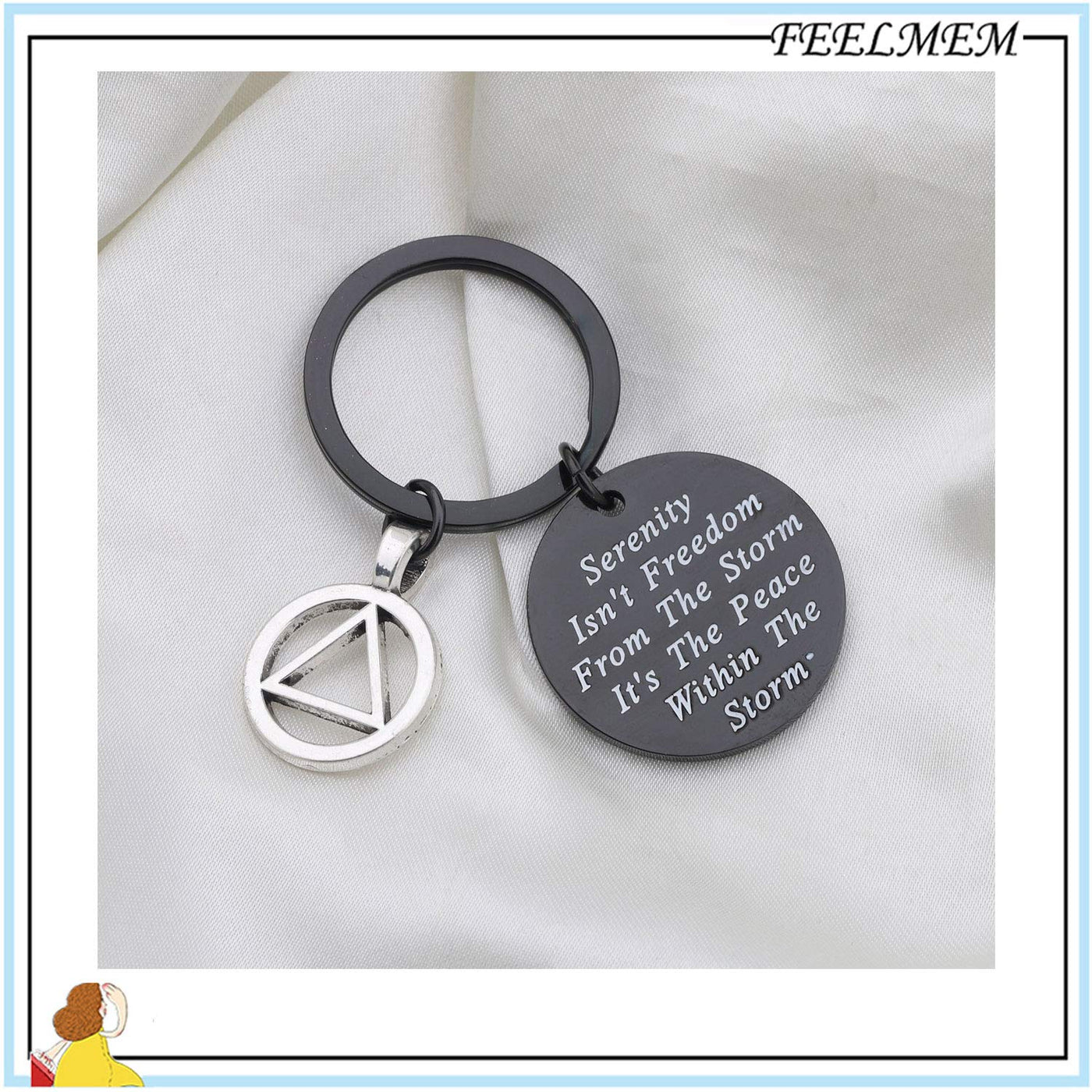thumbnail image 2 of FEELMEM Sobriety Gift Keychain Addiction Recovery Gift Behind You All Memories Before You All Your Dream Aa Alcoholics Anonymous Warrior Recovery Gift New Beginnings Gift Black 2 of 12
