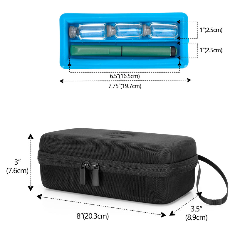 [Australia] - Damero Insulin Cooler Travel Case, Insulin Pen Case Medical Cooler Bag Protector with Ice Pack for Diabetics and Other Supplies, Black 