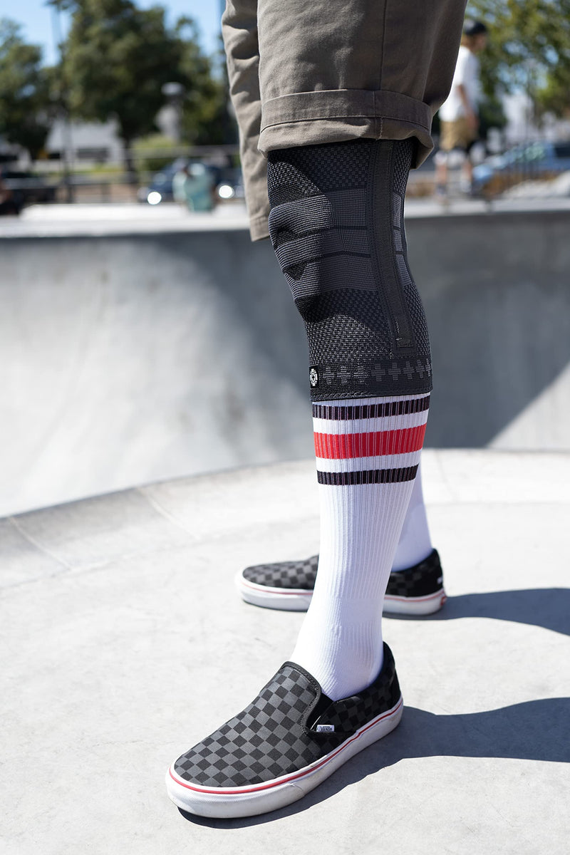 [Australia] - Old Bones Therapy Knee Brace | Knitted Compression Knee Sleeve with Springs and Support for Knee Pain Relief | Perfect for Sports, Arthritis, Post Surgery Recovery, Stability, Protection (X-Large, Black - 1 Pack) XL 