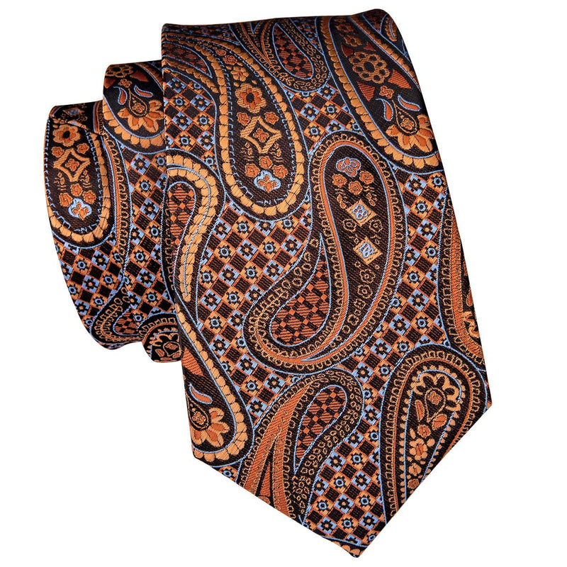 [Australia] - Dubulle Mens Paisely Silk Tie and Pocket Square Set Y-n-3078 