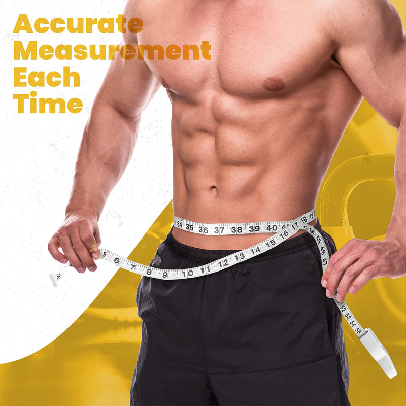 [Australia] - Body Tape Measure and Skinfold Caliper for Body - 4 Piece Set - Skin Fold Body Fat Analyzer and BMI Measurement Tool, White 