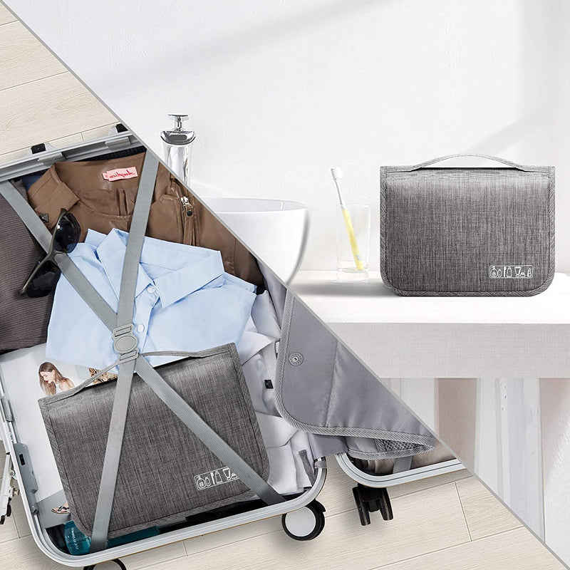 [Australia] - Acopton Portable Hanging Travel Toiletry Bag for Men and Womens Waterproof Bathrooom Shower Bag Multifunctional Cosmetic Makeup Organzier (Gray) Gray 
