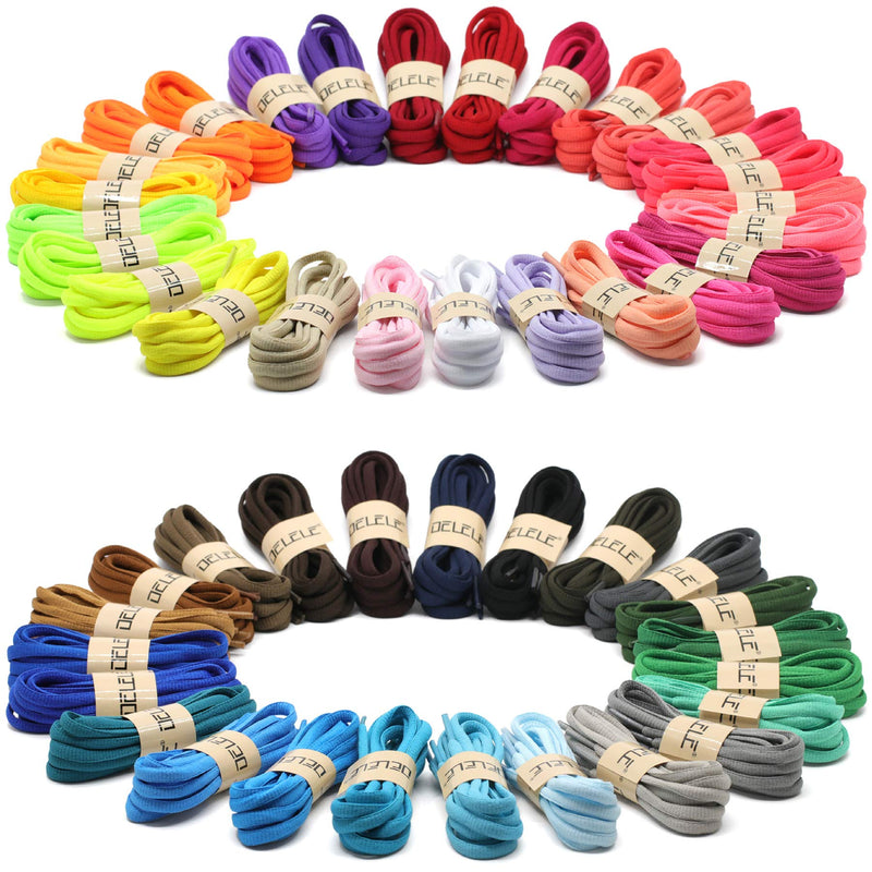 [Australia] - DELELE 2Pair Oval Shoes laces 42 Colors Half Round 1/4"Athletic ShoeLaces for Sport/Running Shoes Shoe Strings 24"Inch (60CM) 16t Baby Blue 