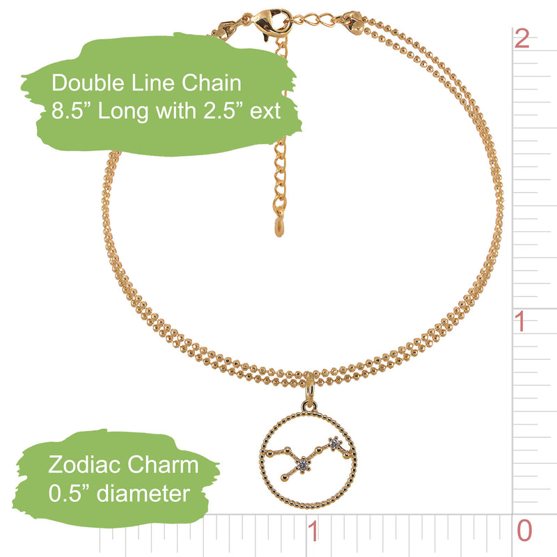 [Australia] - Spinningdaisy Zodiac Constellation Double Line Anklets Scorpio Gold 