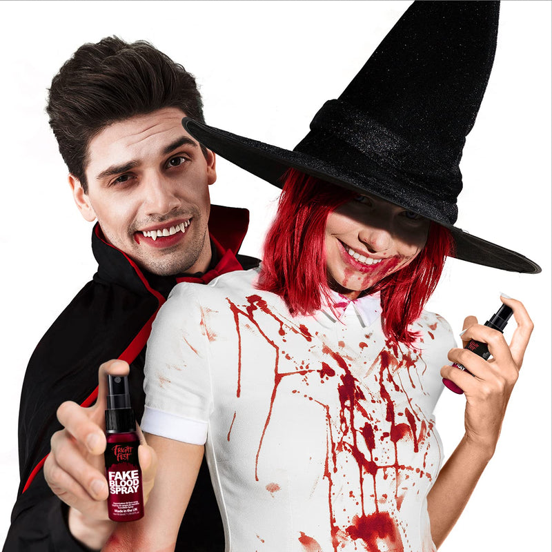 [Australia] - Fake Blood Gel Spray 50ml by Fright Fest Red Fake Blood liquid – SFX makeup looks great with face blood, liquid latex, white face paint, black face paint, body paint and spirit gum 