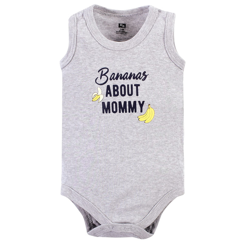 [Australia] - Hudson Baby Unisex Baby Cotton Sleeveless Bodysuits 0-3 Months Go Bananas 