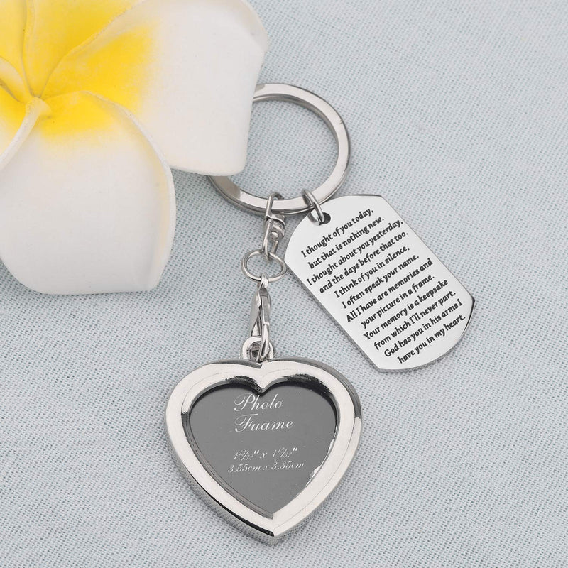 [Australia] - PLITI Sympathy Gift I Thought of You Today But That is Nothing New Sympathy Keychain God Has You in His Arms I Have You in My Heart Memorial Gifts for Loss of Loved One 
