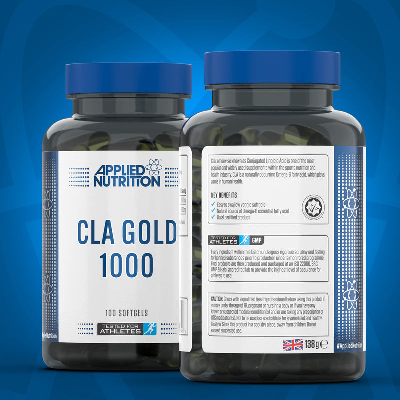 [Australia] - Applied Nutrition CLA Gold 1000-2000mg CLA Conjugated Linoleic Acid Per Serving, Weight Management Supplement, Natural CLA from Safflower Oil, 100 Veggie Softgels - 50 Servings 