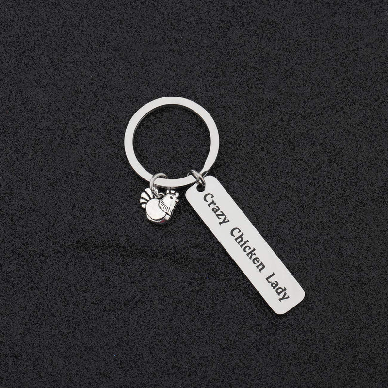 [Australia] - WUSUANED Crazy Chicken Lady Keychain Chicken Lover Gift Country Girl Gift Farm Girl/Wife Gift 