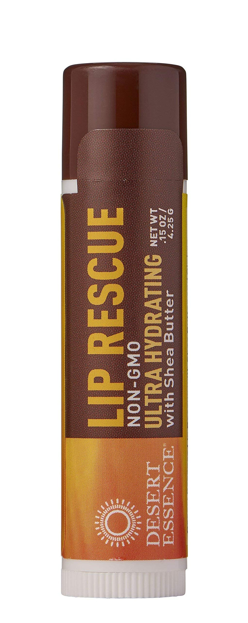 [Australia] - Desert Essence Lip Rescue Ultra Hydrating with Shea Butter - 0.15 Oz - Pack of 2 - Soft Moisturizer Balm Stick - Ginkgo Biloba Extract - Soothes Dry Or Cracked Lips - Vitamin E - Beeswax - Peppermint 