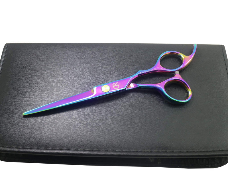 [Australia] - Professional Hair Cutting Shears,6 Inch Barber hair Cutting Scissors Sharp Blades Hairdresser Haircut For Women/Men/kids 420c Stainless Steel Rainbow Color (A) 