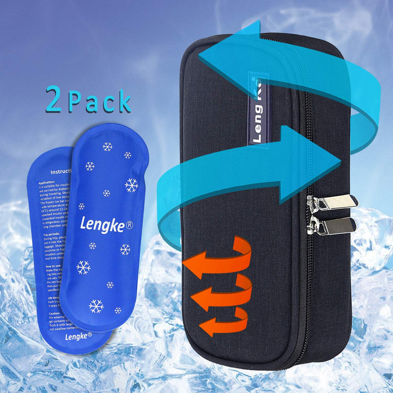 [Australia] - YOUSHARES Insulin Travel Case - Insulated Medication Cooler Travel Bag for Diabetic Insulin Pen and Vials Storage with 2 Cooling Ice Packs (Black) B_black 