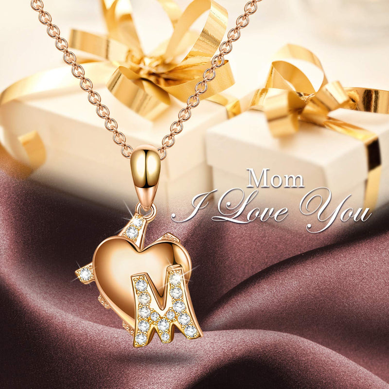 [Australia] - J.NINA ✦I Love You, Mom✦ Christmas Jewelry Gifts for Women Gold Plated Gifts for Women 925 Sterling Silver Women Jewelry Gifts Heart Pendant Necklace for Mom Gold Plated Heart Necklace for Mom 