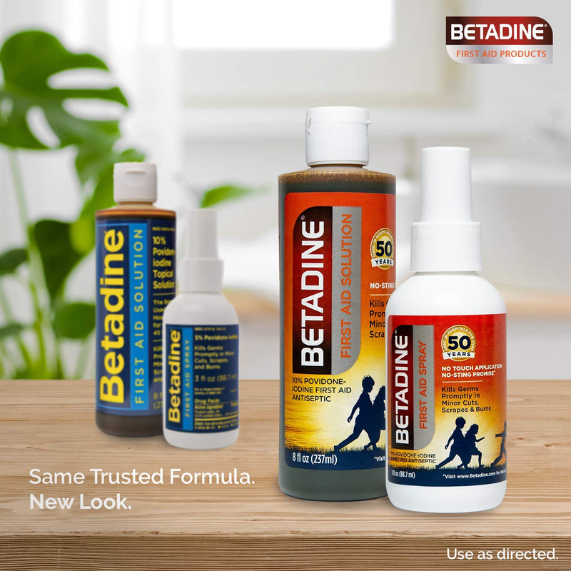 [Australia] - Betadine First Aid Spray 3 oz Povidone Iodine Antiseptic with No-Sting Promise (Packaging May Vary) 