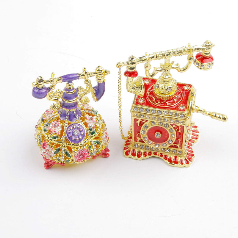 [Australia] - SEVENBEES Telephone Figurine Jewelry Trinket Box 