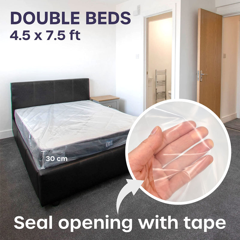 [Australia] - Mattress Bags for Mattress, Double Bed Mattress Cover, Protectors for Mattress Storage Bags for Moving House, with Heavy Duty Protective Bags (4.5 x 7.5ft) 