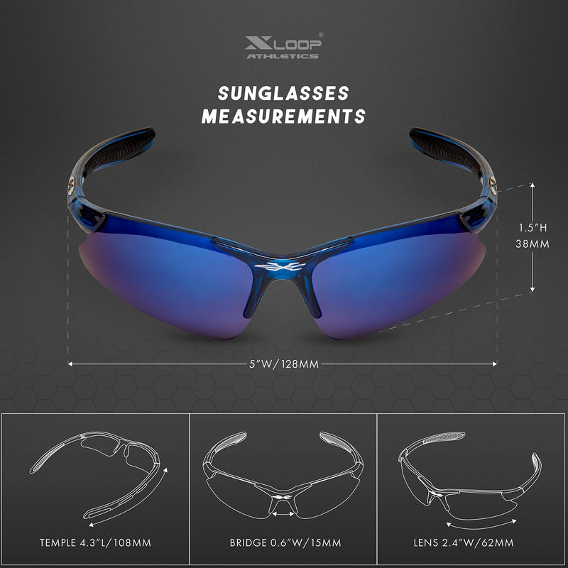 [Australia] - Kids Sports Sunglasses for Boys Girls Children Age 3-10 Baseball Cycling Softball UV400 Glasses Crystal Blue | Blue Mirror 