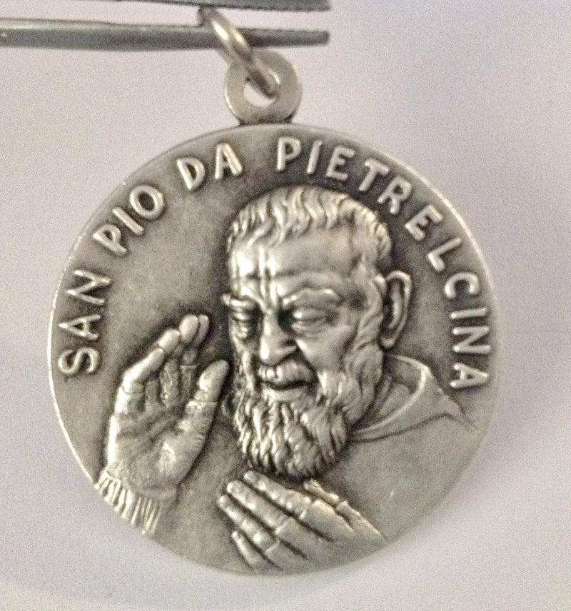 [Australia] - SAINT PIO FROM PIETRELCINA ( PADRE PIO ) Medal - BIG SIZE - 32 mm - Made in HIGH RELIEF 