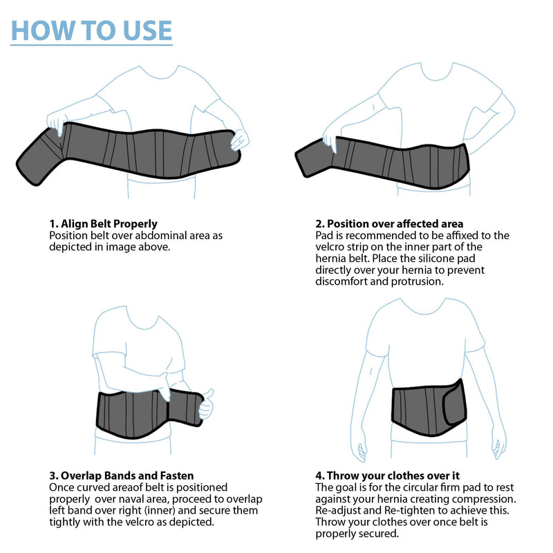 [Australia] - ORTONYX Ergonomic Umbilical Hernia Belt for Men and Women - Abdominal Support Binder with Compression Pad - Navel Ventral Epigastric Incisional and Belly Button Hernias Surgery Brace - OX353-L/XXL Large/X-Large (Pack of 1) Black 