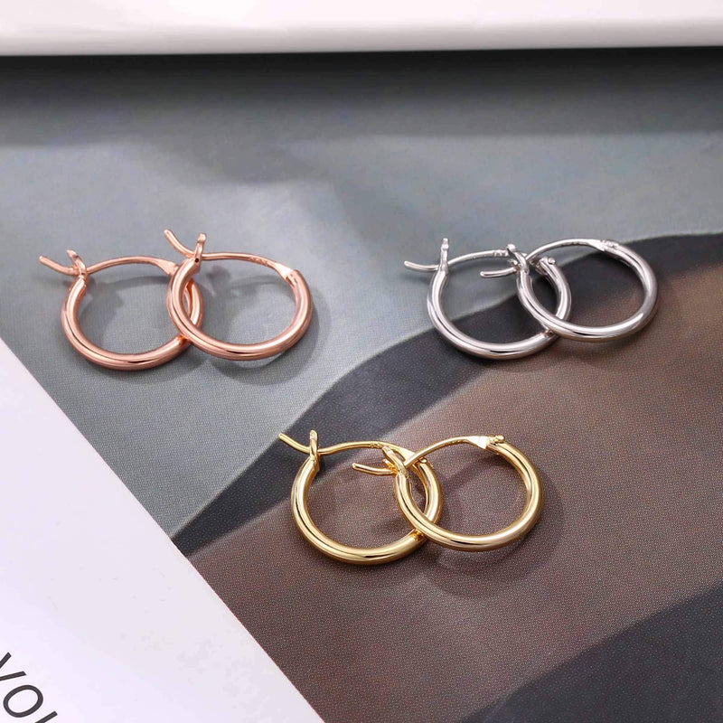 [Australia] - Gold Hoop Earrings for Women, 14K Gold Plated 925 Sterling Silver Post Hypoallergenic Hoops Earrings Lightweight Small Cute Gold Hoops Earrings for Women 13-60mm 13.0 Millimeters 