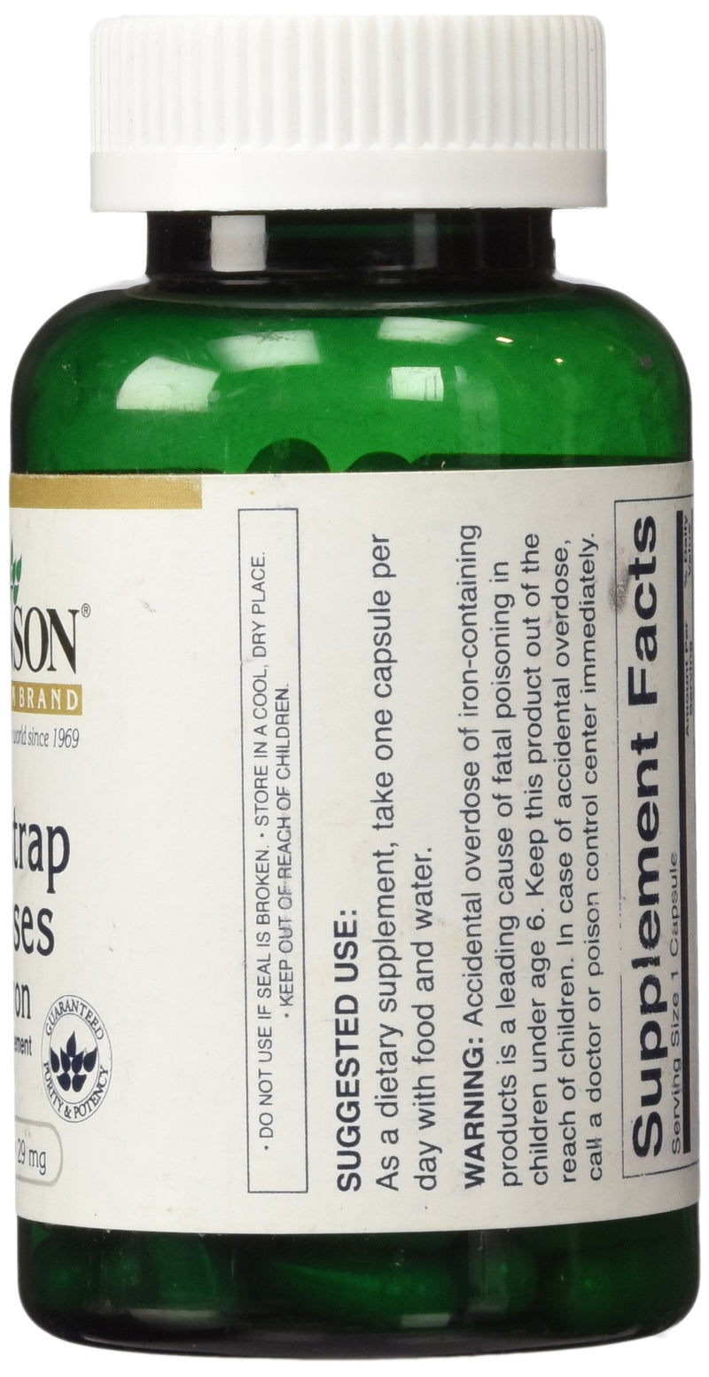 [Australia] - Swanson Blackstrap Molasses Elemental Iron (Ferrous Fumarate) 29 mg 120 Capsules 1 
