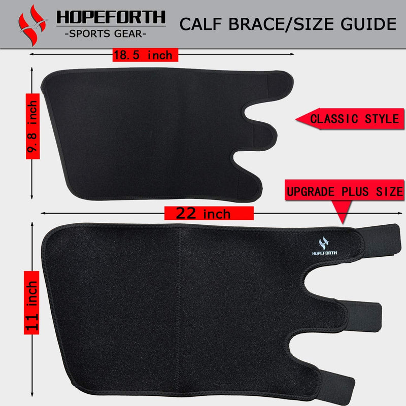 [Australia] - HOPEFORTH Calf Support Brace 2 Pack Adjustable Shin Splint Compression Calf Wrap Plus Size 