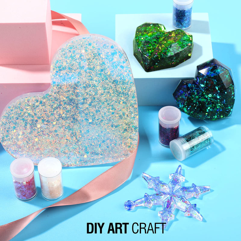 [Australia] - 32 Pots Chunky Holographic Glitter, FANDAMEI Reflective Body Glitter for Eyes Face Cheek Hair Nails Lips, Festival Cosmetic Glitter Sparkle for Resin Wax Melts Crafts Decoration in Christmas Party Holographic Chunky Glitter 