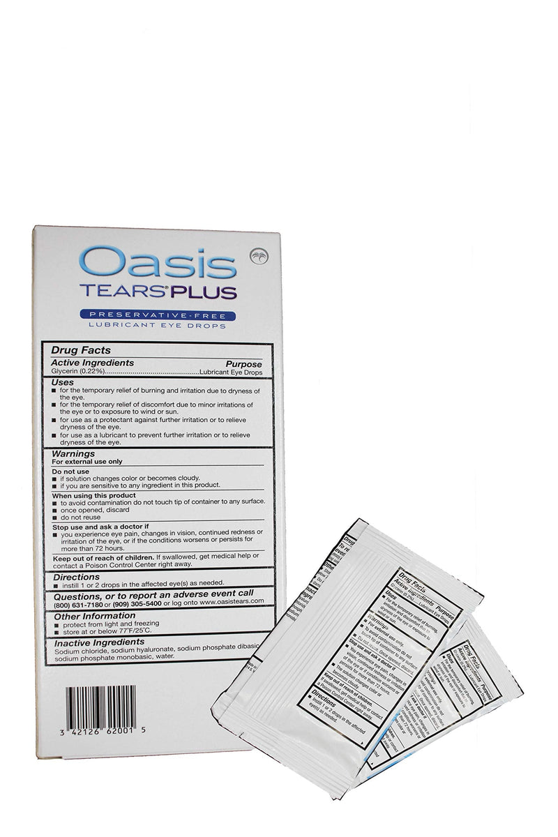 [Australia] - Oasis Tears Plus Preservative-Free Lubricant Eye Drops 40 vials (1 Box of 30 vials Plus Two 5 Vial Packets) 